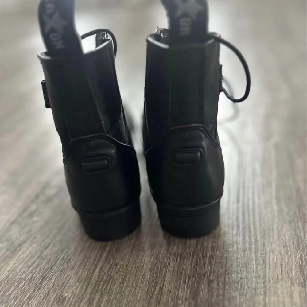 Classic Black Kids Lace-Up Ankle Boots